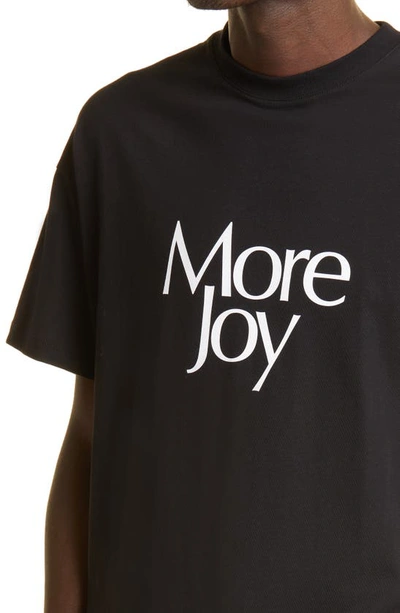 Shop More Joy Unisex Logo Oversize Organic Cotton Graphic Tee In Black