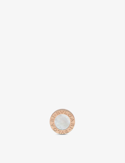 Shop Bvlgari Womens Rose Gold 18ct Rose-gold And Mother Of Pearl Single Stud Earring