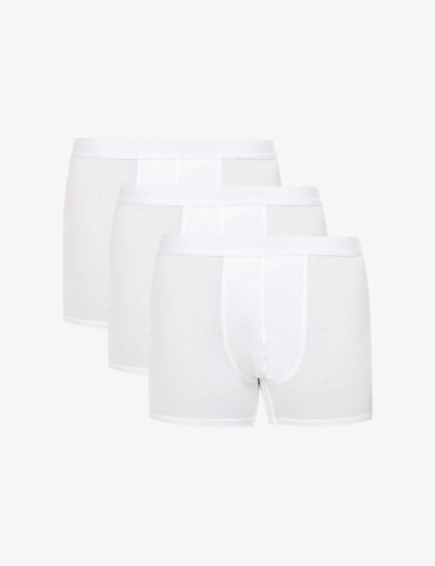 Shop Cdlp Men's White Mid-rise Stretch-jersey Boxer Briefs Pack Of Three