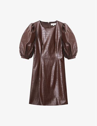 Shop By Malina Women's Hazel Vivianne Croc-effect Faux-leather Mini Dress