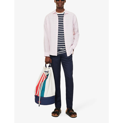 Orlebar Brown Mens Navy Griffon Slim-fit Straight-leg Linen Trousers In Blue