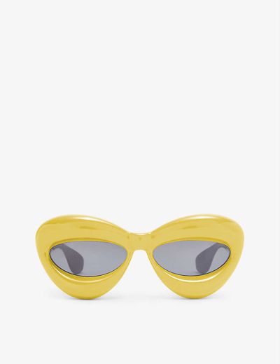 Shop Loewe G00036ix02 Cat-eye Acetate Sunglasses In Yellow