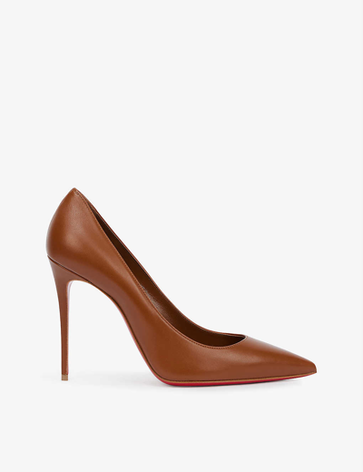 Shop Christian Louboutin Women's Nude 5/lin Nude 5 Kate 100 Leather Courts In Nude (lingerie)