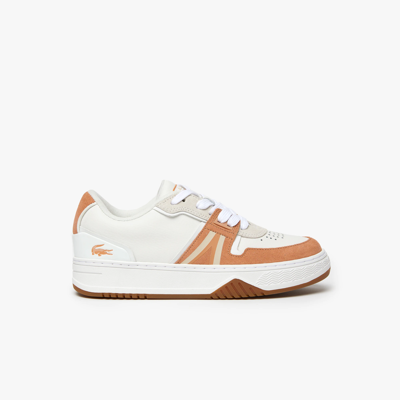 Lacoste Women's  L001 Leather Gum Sole Color-block Sneakers - 8 In White
