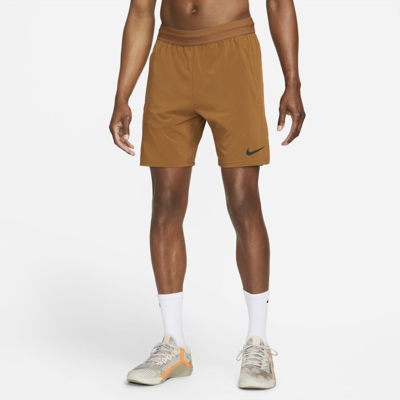 Shop Nike Men's  Pro Dri-fit Flex Vent Max 8" Training Shorts In Brown