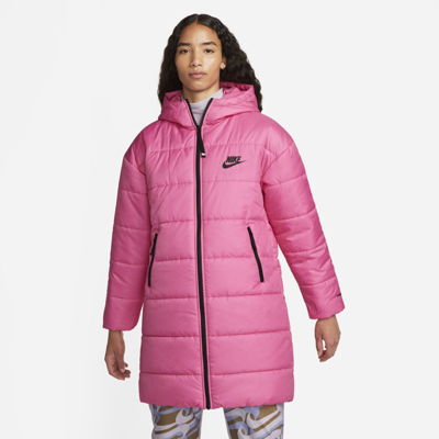 Shop Nike Women's  Sportswear Therma-fit Repel Synthetic-fill Hooded Parka In Pink