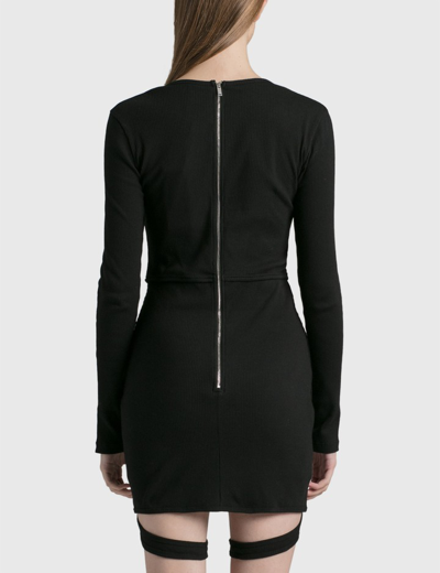 Shop Dion Lee Double Lock Corset Mini Dress In Black