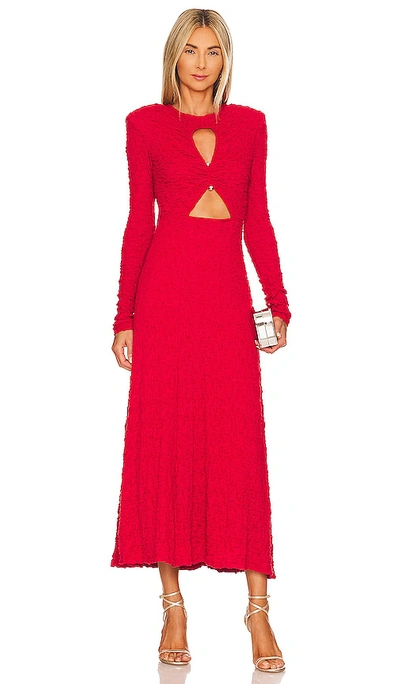 Shop Sabina Musayev Alberta Midi Dress In Red