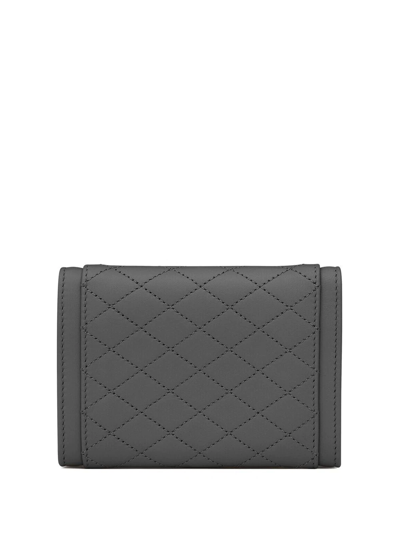 Shop Saint Laurent Gaby Small Envelope Wallet In Grey
