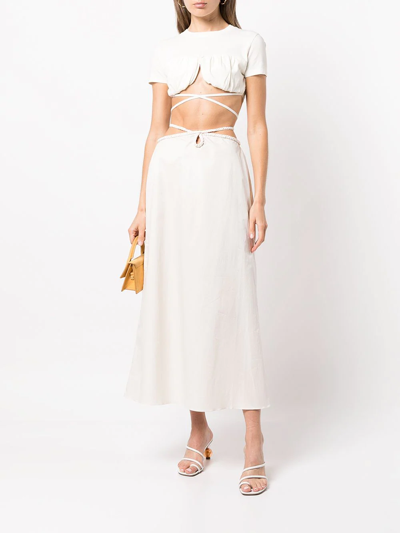 Shop Johanna Ortiz Mother Nature Midi Skirt In White