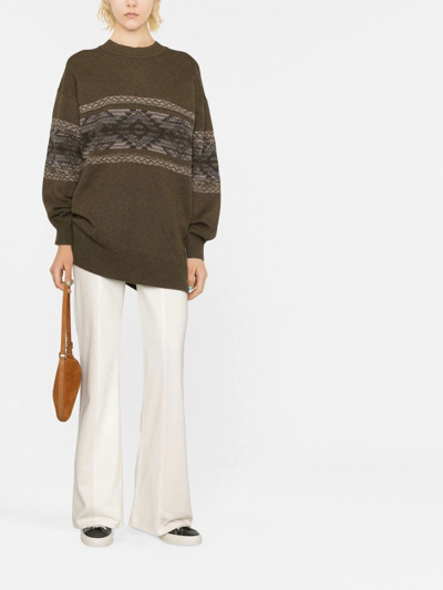 Isabel Marant Étoile Avril Fair-isle Knitted Jumper In Grün
