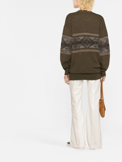 Isabel Marant Étoile Avril Fair-isle Knitted Jumper In Grün
