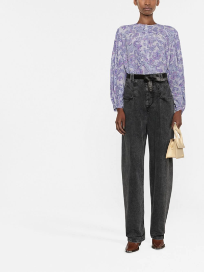 Isabel Marant Brunille Printed Blouse In Blau