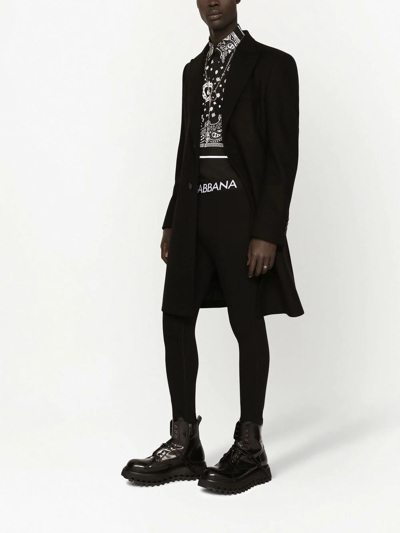 Dolce & Gabbana Single-breasted Wool Coat In Black