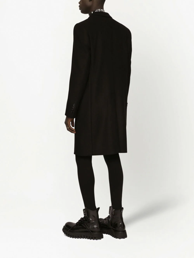 Dolce & Gabbana Single-breasted Wool Coat In Black