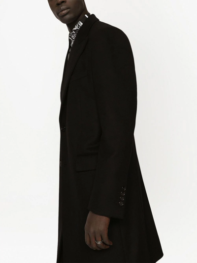 Dolce & Gabbana Single-breasted Wool Coat In Black