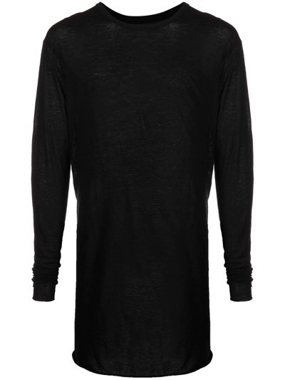 Shop Boris Bidjan Saberi Longsleeved Cotton T-shirt In Black