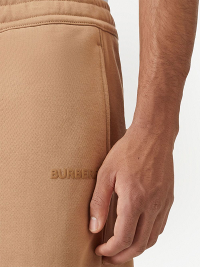 Burberry Raphael Logo Cotton Jersey Sweat Shorts In Nude