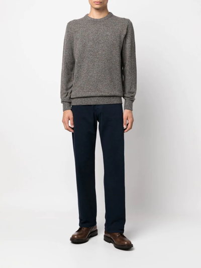 Barbour Crewneck Knitted Jumper In Braun