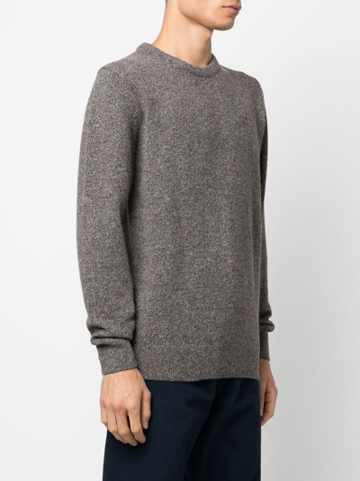 Barbour Crewneck Knitted Jumper In Braun