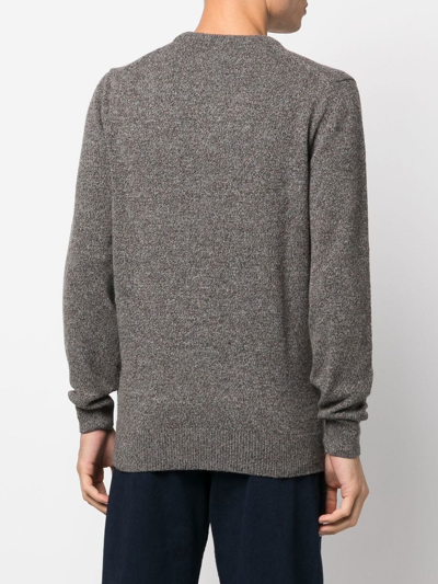 Barbour Crewneck Knitted Jumper In Braun