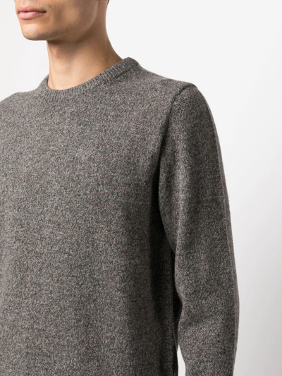 Barbour Crewneck Knitted Jumper In Braun