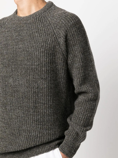 Shop Barbour Ribbed-knit Long-sleeve Jumper In Grün