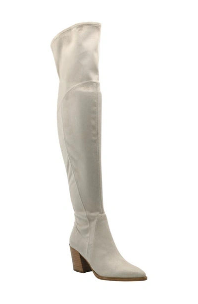 Shop Marc Fisher Ltd Cathi Pointed Toe Over The Knee Boot In Ivory
