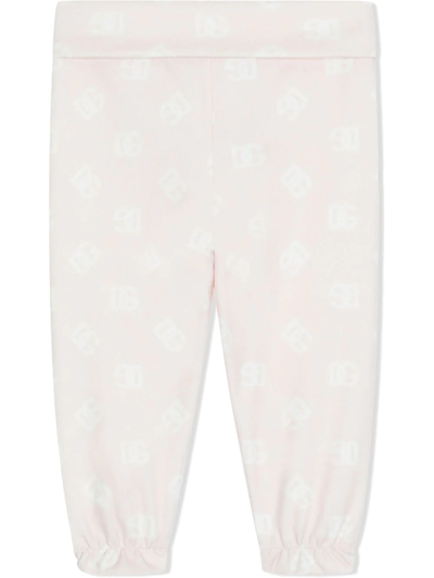 Shop Dolce & Gabbana Interlock Logo-print Trousers In Pink