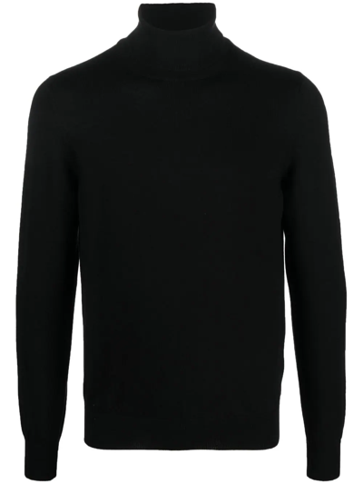 Shop Tagliatore Roll-neck Long-sleeve Jumper In Black