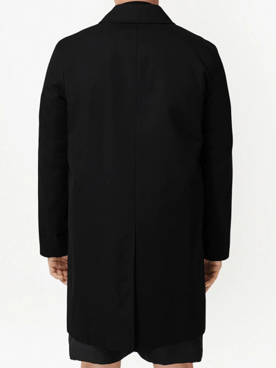 Shop Burberry Single-breasted Cotton Coat In Black