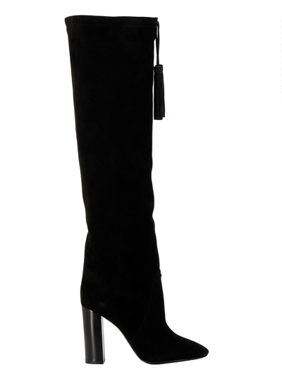 Shop Saint Laurent Women's Black Suede Boots