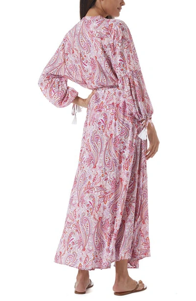 Shop Melissa Odabash Gabby Cover-up Wrap Dress In Floral Pink