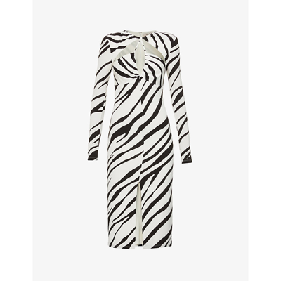 Shop Et Ochs Luxe Zebra Graphic-print Stretch-woven Midi Dress