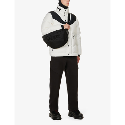 Shop Moncler Men's White Iwaki Brand-patch Regular-fit Shell-down Jacket