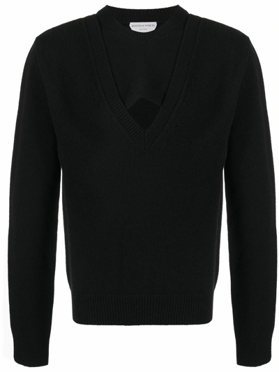 Shop Bottega Veneta Men's Black Wool Sweater