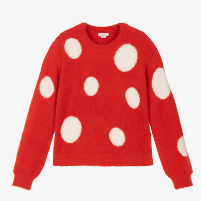 Shop Stella Mccartney Kids Teen Girls Red Spot Sweater
