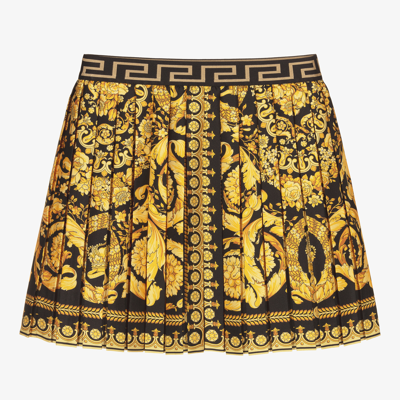 Shop Versace Teen Girls Gold Barocco Skirt