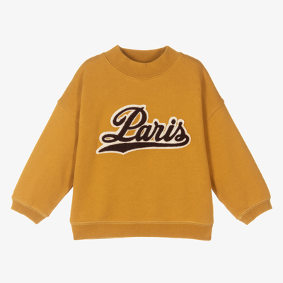 Shop Bonpoint Girls Yellow Paris Sweatshirt
