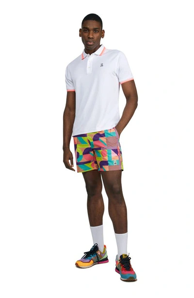 Shop Psycho Bunny Henry Deco Swim Trunks In Coral Gables