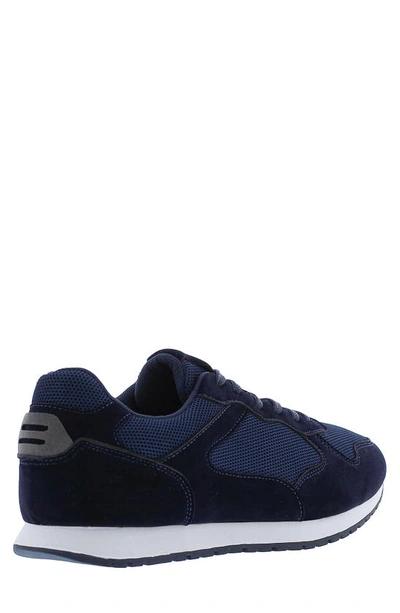Shop English Laundry Fisher Suede Panel Sneaker In Navy