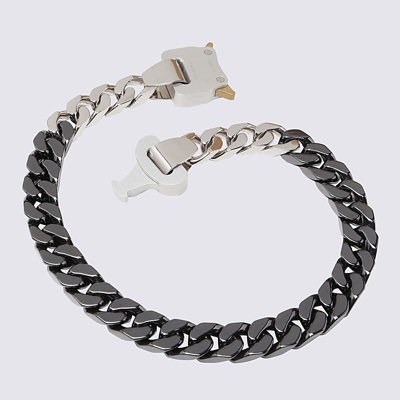 Shop Alyx Silver-tone Metal Necklace In Black