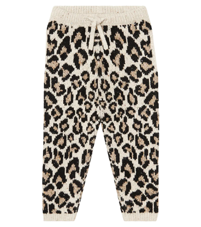 Shop Alanui Leopard Jacquard Wool-blend Sweatpants