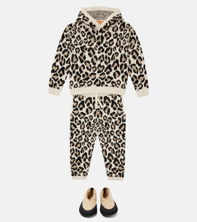 Shop Alanui Leopard Jacquard Wool-blend Sweatpants