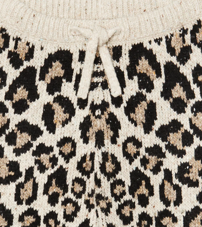 Shop Alanui Leopard Jacquard Wool-blend Sweatpants