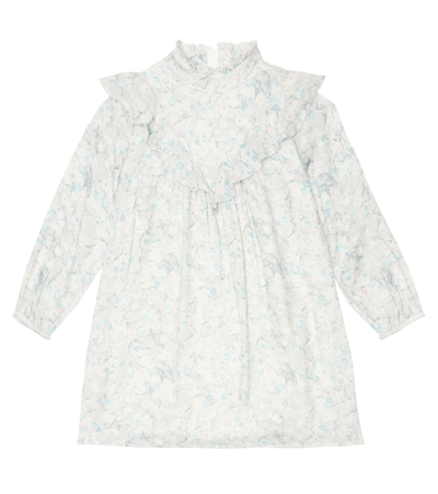 Shop Chloé Kids Floral-printed Ruffled Dress In Multicoloured