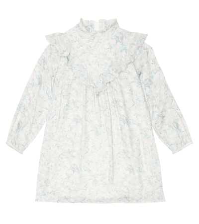 Chloé Floral Ruffle Long-sleeve Dress In Multicoloured