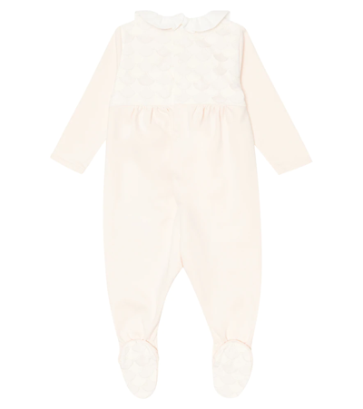 Shop Chloé Kids Baby Cotton Romper And Pacifier In White