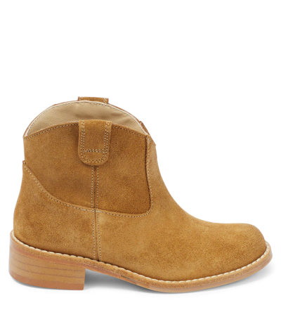 Shop Bonpoint Santiag Suede Boots In Camel