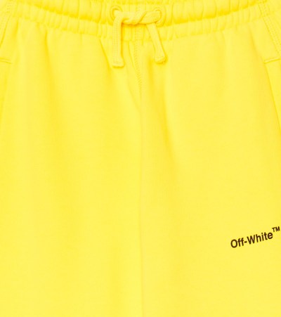 Shop Off-white Arrows Cotton Jersey Sweatpants In Yellow Multicol
